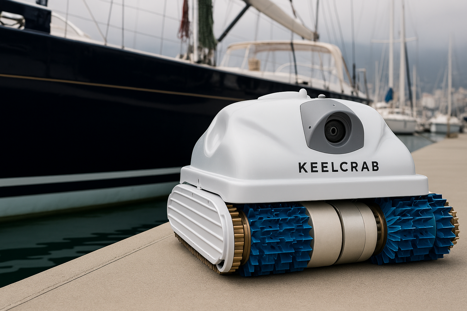 Sharp and clear KeelCrab on marina dock